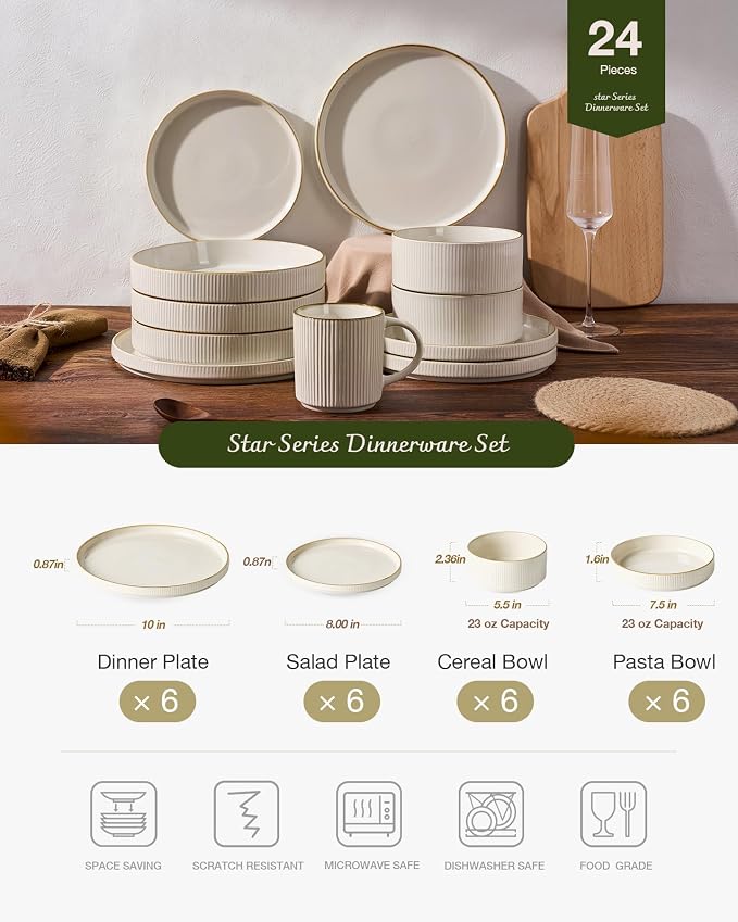 Famiware Star Stoneware Dinnerware Sets - Image 3