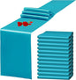 12 Pack Turquoise Satin Table Runner 12 x 108 Inch Long Premium Table Runners by YMHPRIDE