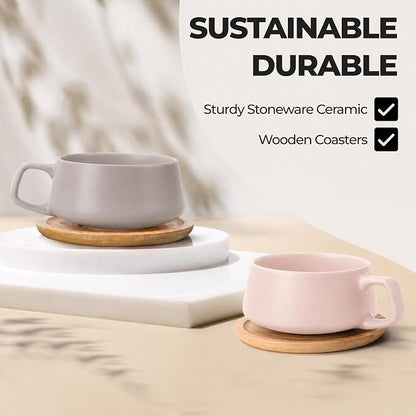 MIAMIO - Cappuccino Cup Set of 4, Wide - Luxe | Ceramic cappuccino cups and - Image 5