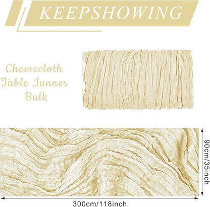 1 Pack Cheesecloth Table Runner 10Ft Christmas Gauze Boho Table Runners - Image 2