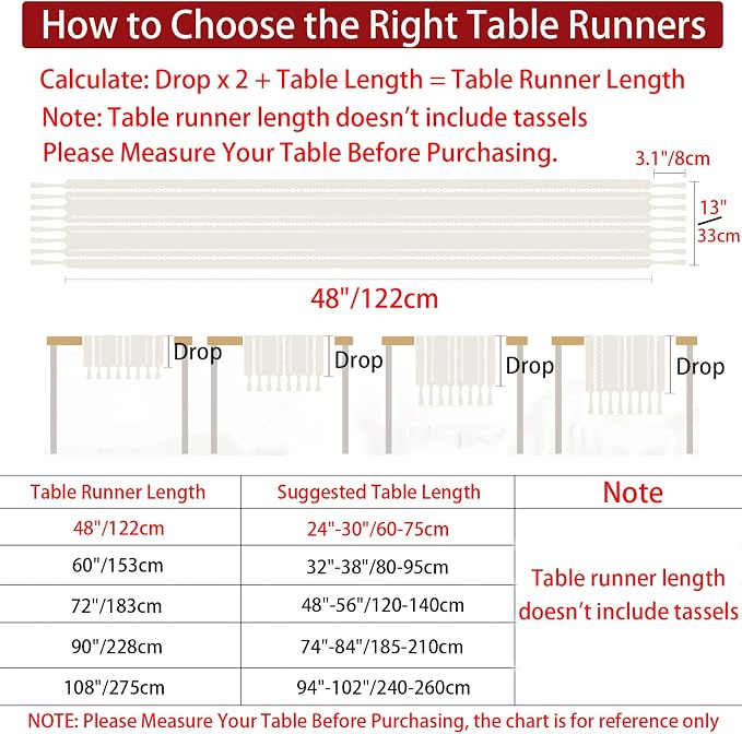 Rustic Boho Table Runner, Linen Table Runner, Farmhouse Table Runners 48 Inches - Image 5