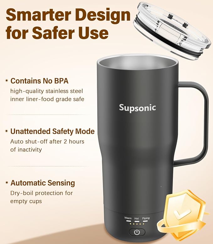 Supsonic Heated Coffee Mug, 20oz Electric Temperature Control Cup | Keeps - Image 6