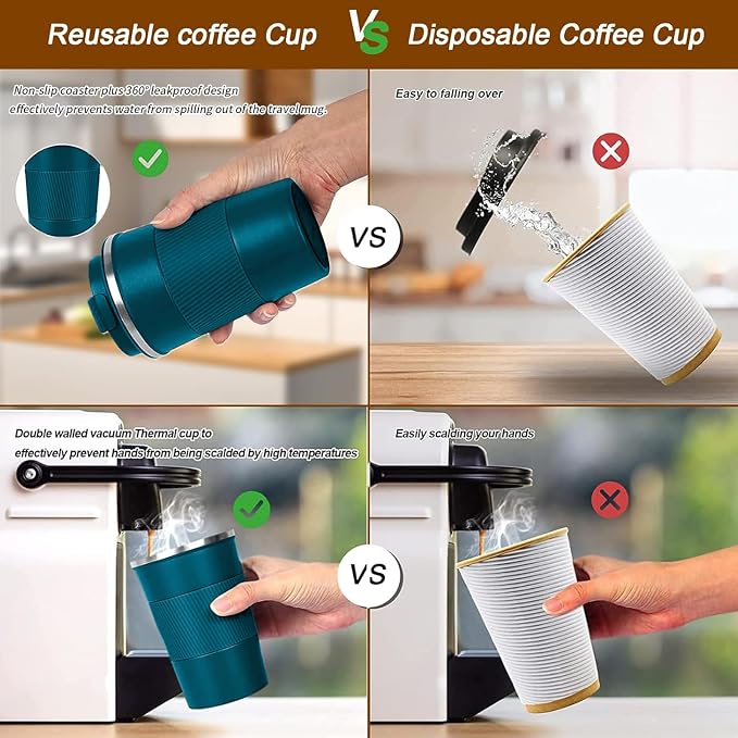 Insulated Travel Coffee Mug, Stainless Steel Coffee Cup - Image 5