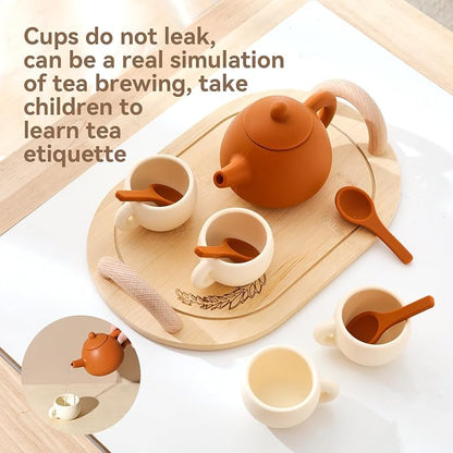 Silicone Tea Set for Toddlers – Kids Tea Set for Girls & Boys, Pretend Play Tea - Image 5