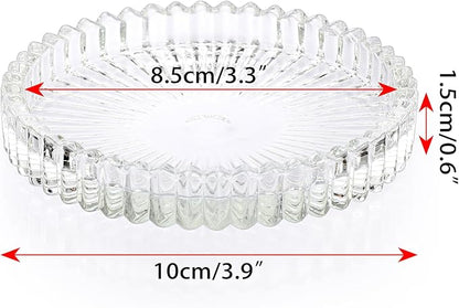 JUXYES Set of 5 Heat-Resistant Clear Glass Coaster - Image 2
