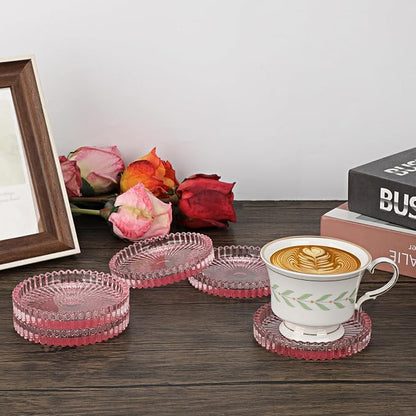 Modern Clear Glass Coaster Set of 8- Coffee Table Coasters, Crystal Coaster - Image 2