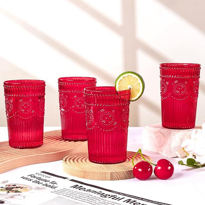 Ciaell 12 Pack Red Plastic Water Glasses - Image 4