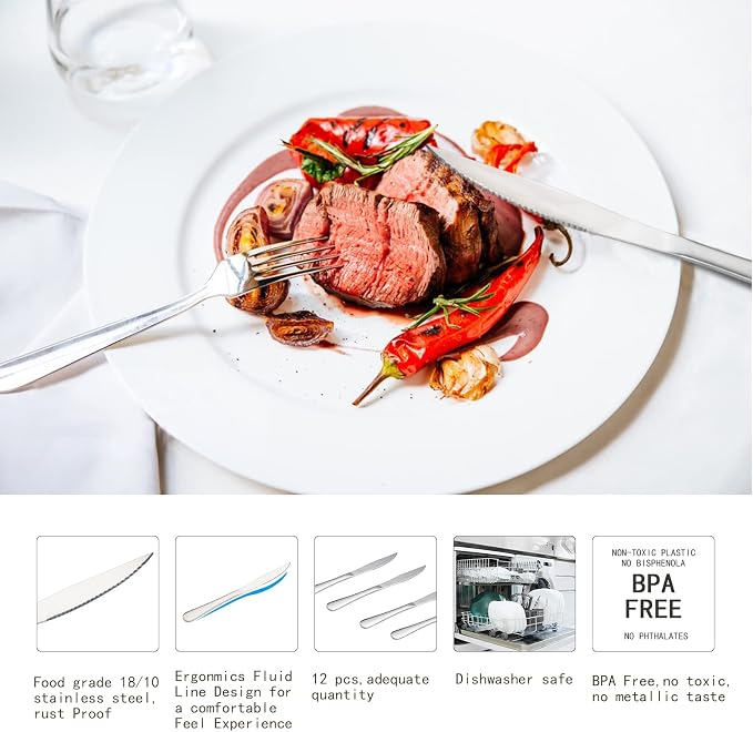 16-Piece Steak Knife and Dinner Fork Set - Image 4