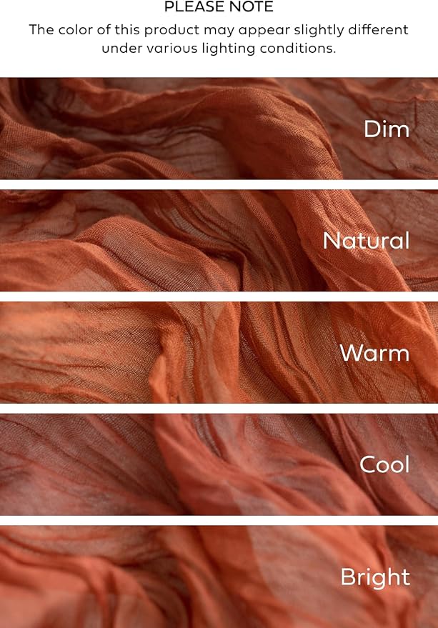 Ling's Moment Terracotta Cheesecloth Table Runner, 120 Inch, Burnt Orange | 10FT - Image 7