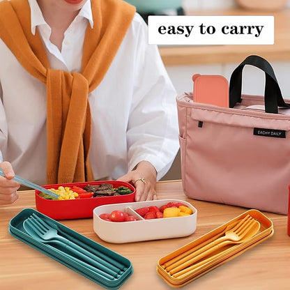 Travel Utensils with Case, Camping Reusable Utensils Set with Case | Plastic - Image 6