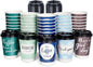 Disposable Coffee Cups with Lids 12 oz, 50 Pack Double-Walled Paper Coffee Cups by Bapmnicc