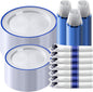 Goodluck 350 Piece Dark Blue Plastic Dinnerware Set for Party, Clear Disposable Plates for 50 Guests, Include: 50 Dinner Plates, 50 Dessert Plates, 50 Pre Rolled Napkins with Cutlery Set, 50 Cups