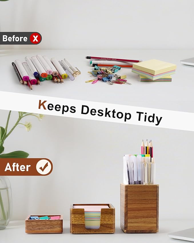 Acacia Wood Desk Organizer Set - Image 5