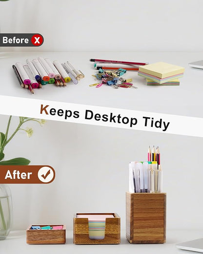 Acacia Wood Desk Organizer Set - Image 5