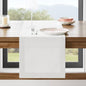 Linen Textured Border Table Runner, 14 x 72 Inch White | Mitered Corner Design by ZEEMARTONLINE