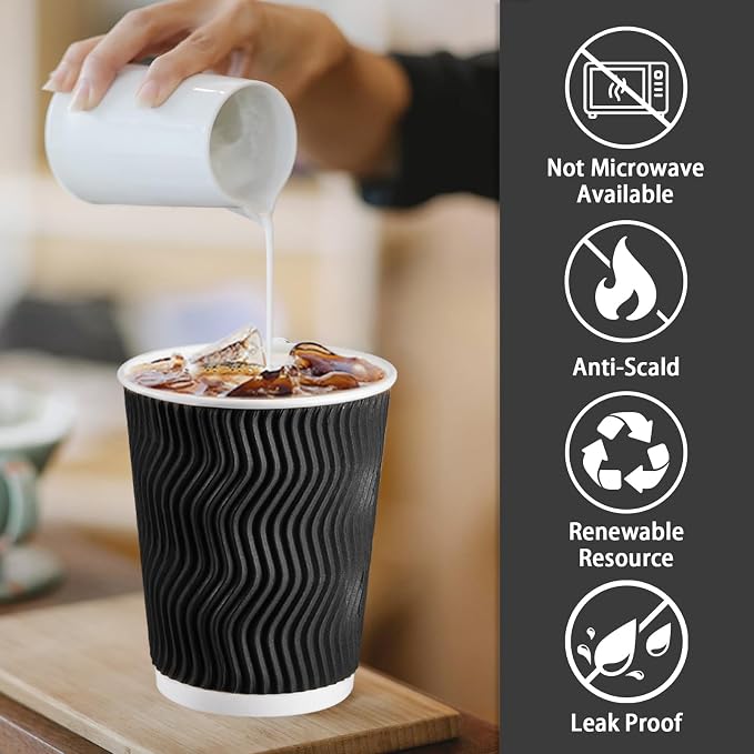 Lamosi 500 Pack Coffee Cups 8 oz, Disposable Paper Coffee Cups No Lids | - Image 3