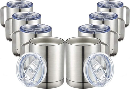 MEWAY 12oz Coffee Mug With Handle 8 Pack Bulk, Stainless Steel Insulated Travel by MEWAY