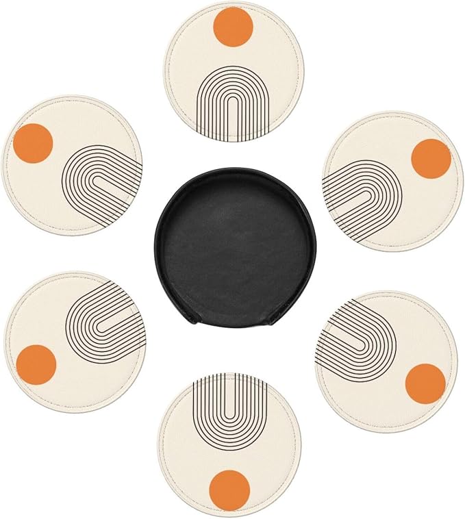 Abstract Boho Simple Minimalist Modern Coasters - Image 4
