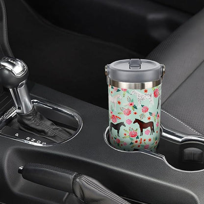 30 oz Horse Tumbler with Handle and Flip Straw, Vacuum Insulated Water Bottle - Image 7