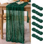 6 Pack Emerald Green Cheesecloth Table Runner 10ft Sheer Gauze Decor | by MLMC
