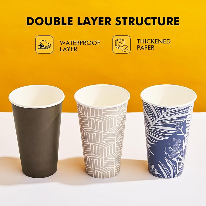 RACETOP Coffee Cups with Lids 16 oz, 100 Pack Disposable To Go Cups, To-go - Image 7