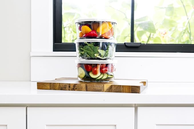 6-Piece Glass Food Storage Containers Set | 4-Cup, Leakproof | Microwave - Image 4