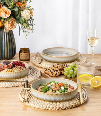 7.5" Ceramic Pasta Bowls Set of 4, Salad Bowls | Versatile Serving Bowls - Image 3