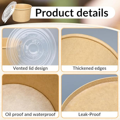 ESSENTIAL 50 Pcs 16oz Paper Ice Cream Cups - Image 3
