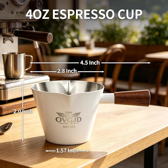 4Oz Espresso Shot Cups, Stainless Steel Espresso Cups, Espresso Measuring Cup | - Image 4