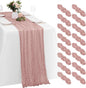 16 Pack Dusty Pink Cheesecloth Table Runners 20x120 Inch Gauze Table Runner by Yorcari
