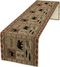 Vintage Rustic Cabin Bear Table Runner, Cottage Country Style Pine Tree Elk by SXXLDNG