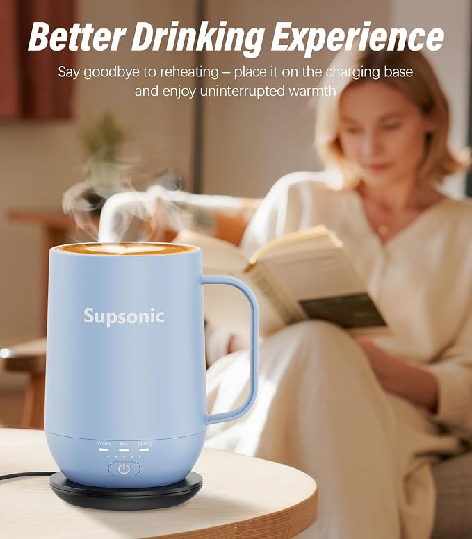 Supsonic - 16oz Self Heating Coffee Mug, Smart Heated Coffee Mug Faster - Image 4