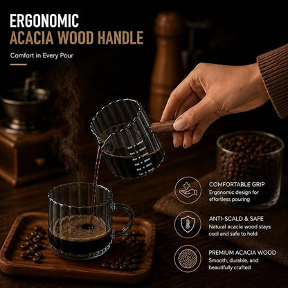 2 Pack Espresso Shot Measuring Cups 6oz, V-Shaped Spout, oz/ml Markings - Image 3
