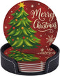 Merry Christmas Green Tree Coasters by KiuLoam