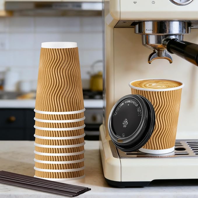 Lamosi 500 Pack 12 oz Disposable Coffee Cups - Image 6