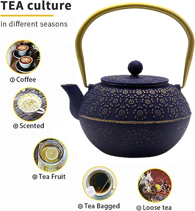 33.8oz Small Cast Iron Tea Kettle - Image 4
