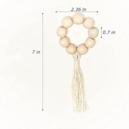 Handmade Napkin Ring with Wood Beads & Jute Twine - Affordable Rustic Wooden Napkin Ring Holder for Table Decoration | Boho Style Farmhouse Napkin Rings | Napkin Rings Set of 6