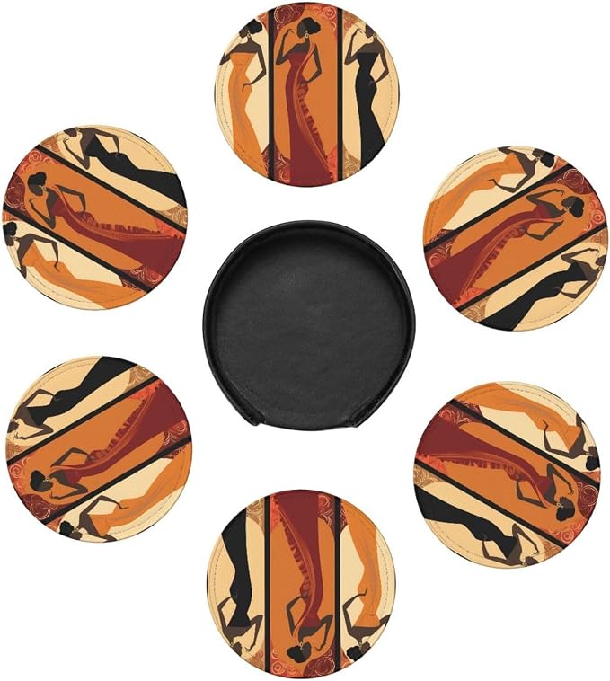 Women Leather Coasters Set of 6 - Image 7