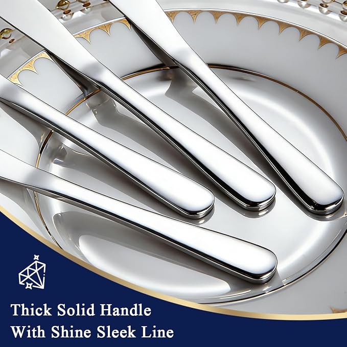Berglander Dinner Knives Set Of 4, Stainless Steel Butter Knife Spreader 9.17" - Image 4