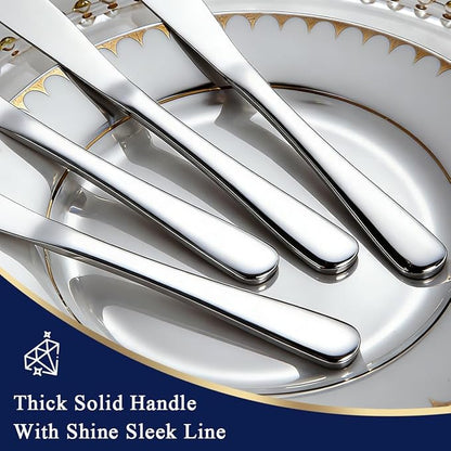 Berglander Dinner Knives Set Of 4, Stainless Steel Butter Knife Spreader 9.17" - Image 4