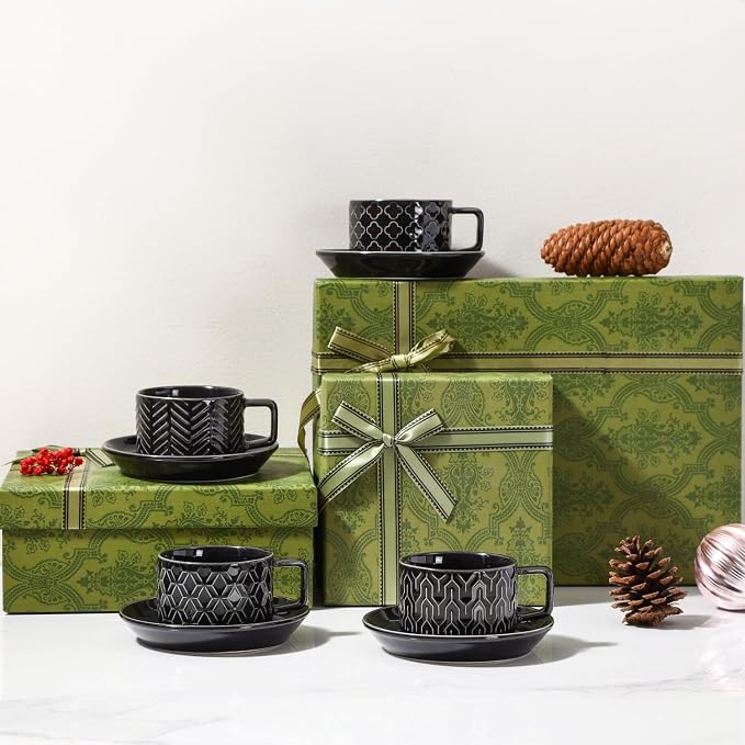 Sureasy 4 Ounce Ceramic Espresso Cups Set of 4 - Image 8