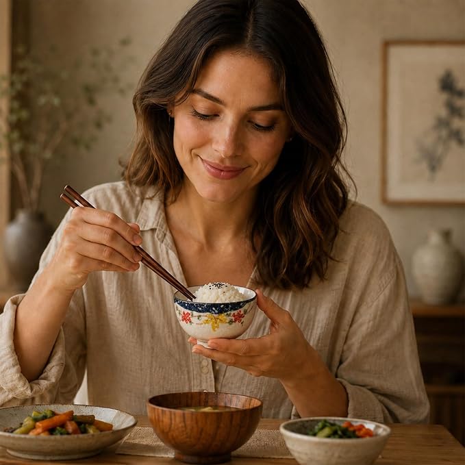 6 Pack Japanese Retro Rice Bowls Set | 4.5 Inch Small Soup Sushi Salad Dessert - Image 4
