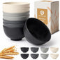 Wheat Straw Bowls Sets of 8, 10oz Small Plastic Bowl Reusable, Unbreakable by BUSOKIP