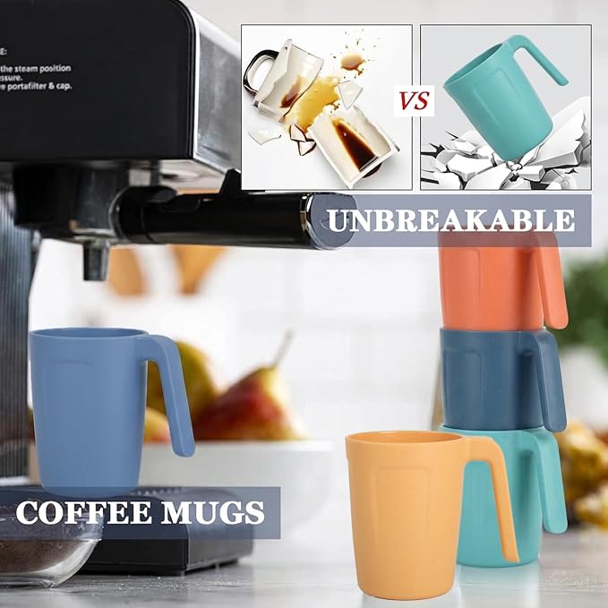 Homienly Wheat Straw Coffee Mugs, Alternative to Plastic Coffee Cups, - Image 5