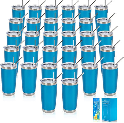 IEOVIEE 32 Pack 20oz Stainless Steel Insulated Bulk Tumblers by IEVOIEE