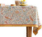 patdrea Designer Vintage French Tablecloth for Rectangle Table,Floral Birds Pattern Linen Table Cloth,Yellow Decor Cover for Kitchen Dining Banquet,Christmas,Thanksgiving,63"x110"-Magnolia