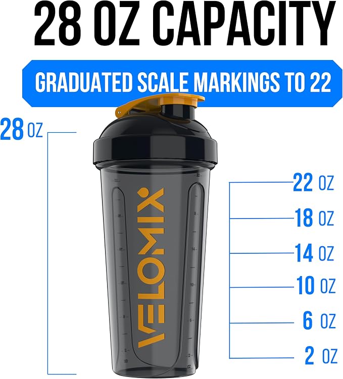 VELOMIX 2 Pack 28oz Protein Shaker Bottle - Image 4