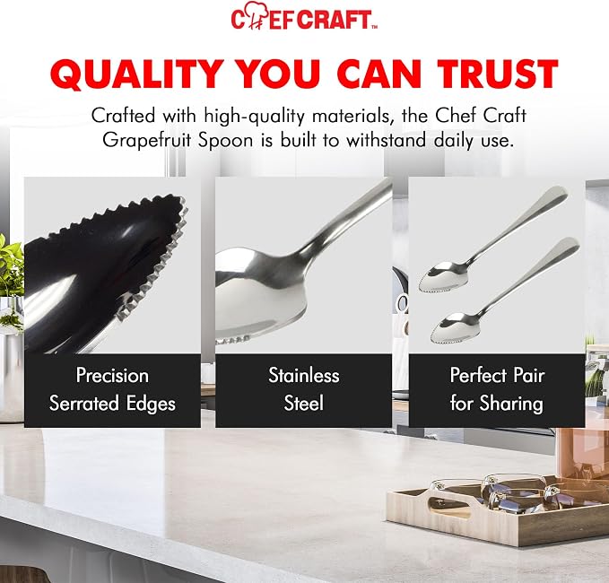 Chef Craft - Select Serrated Grapefruit Spoon, 6.5 Inches 2 Piece Set of - Image 6
