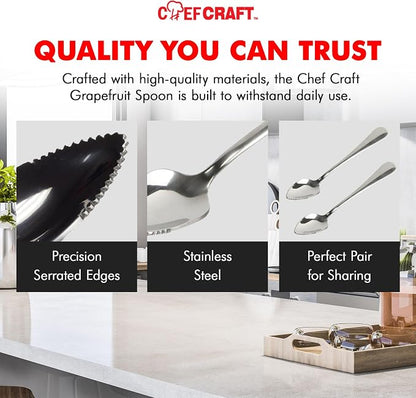 Chef Craft - Select Serrated Grapefruit Spoon, 6.5 Inches 2 Piece Set of - Image 6