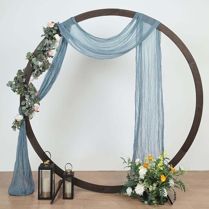 Efavormart 20ft Dusty Blue Gauze Cheesecloth Wedding Arch Drapery Fabric by efavormart